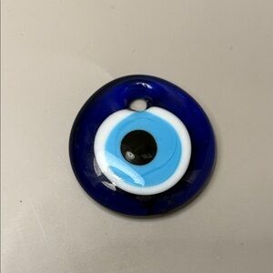 Vintage Turkish Evil Eye Blue Large Statement Pendant